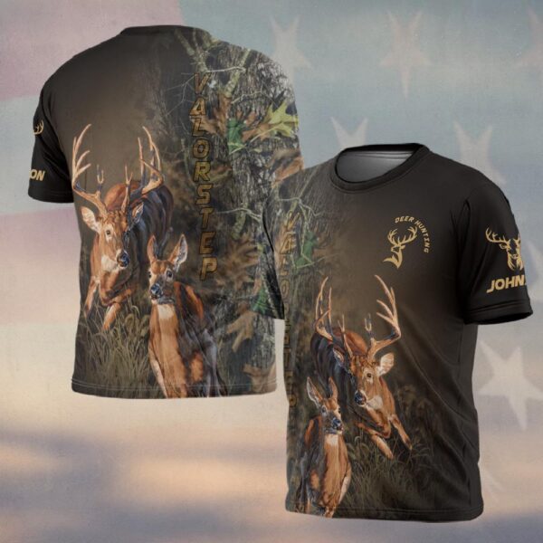 Custom Name Born For The Woods Deer Hunter #DQH0242 - T-shirt