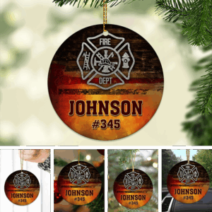 Personalized Firefighter Badge Acrylic Ornament