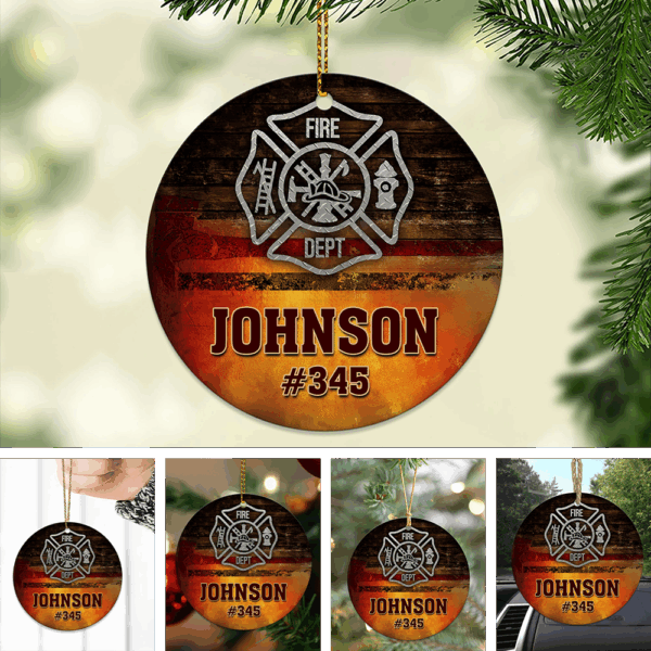 Personalized Firefighter Badge Acrylic Ornament