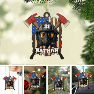 Personalized Firefighter Hero Acrylic Ornament