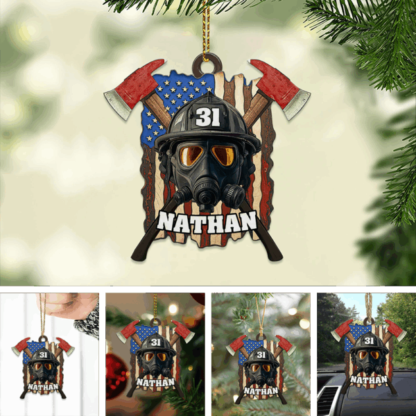 Personalized Firefighter Hero Acrylic Ornament
