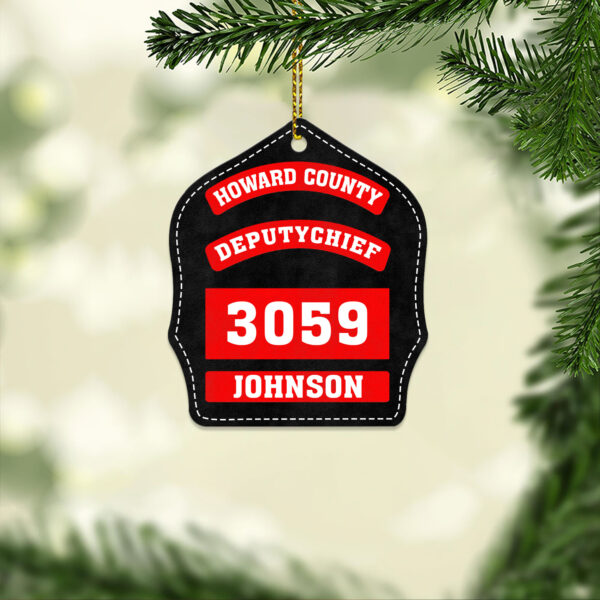 Personalized Firefighter Shield Ornament