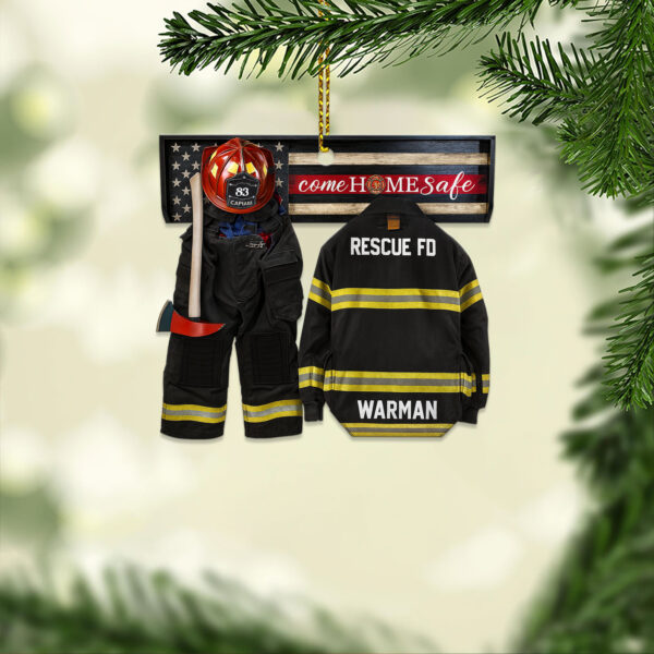 Personalized Turnout Gear - Come Home Safe Acrylic Ornament