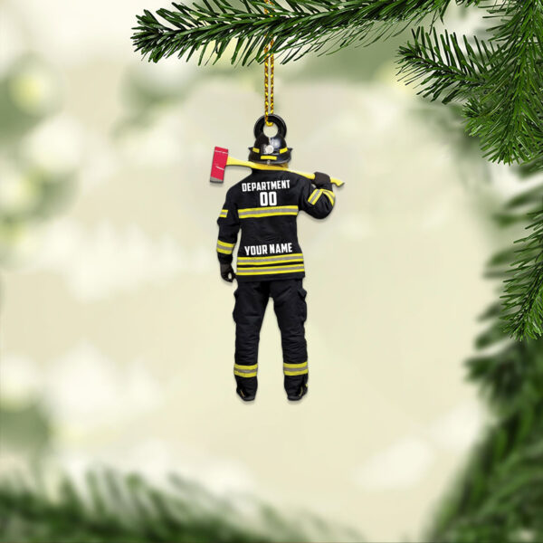 Personalized Firefighter Flat Acrylic Christmas Ornament