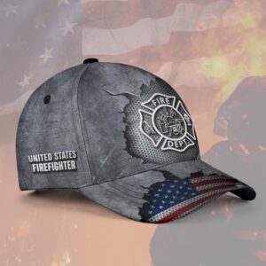 Cutomized American Steel Firefighter Torn Flag Cap - DQH0283