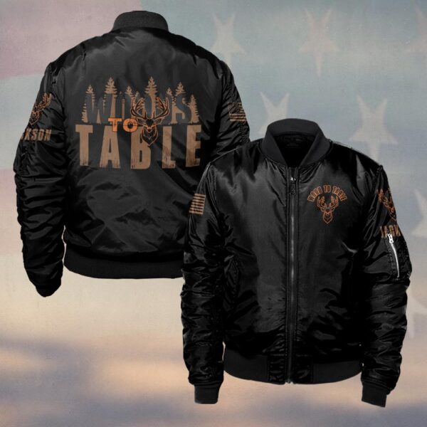 Custom Name Woods To Table Hunting #DQ0248 - Bomber Jacket