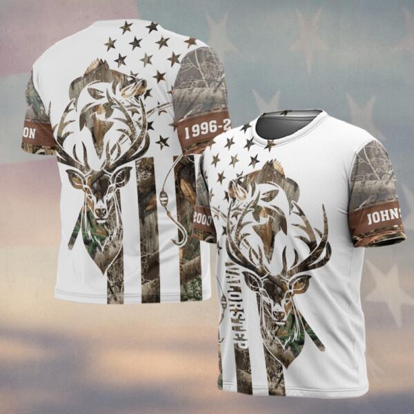 Custom Name American Hunting & Fishing Pride #DQH0250 - T-shirt