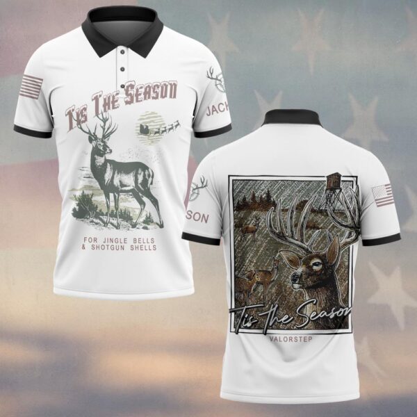Custom Name ’Tis The Season Hunting Christmas #DQH0252 - Polo