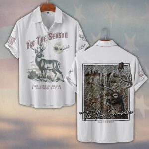 Custom Name ’Tis The Season Hunting Christmas #DQH0252 - Short Sleeve Button Shirt