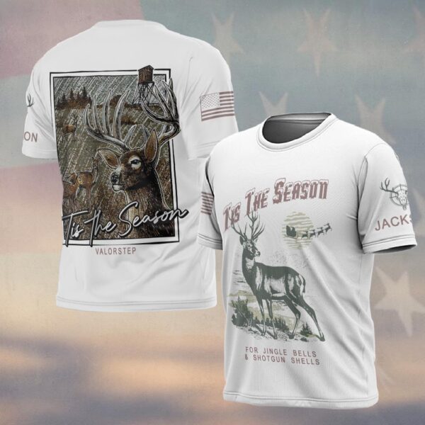 Custom Name ’Tis The Season Hunting Christmas #DQH0252 - T-shirt