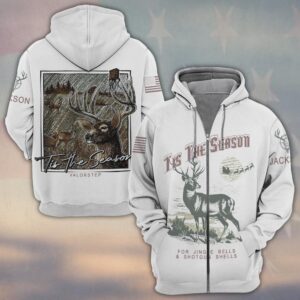 Custom Name ’Tis The Season Hunting Christmas #DQH0252 - Zip Hoodie