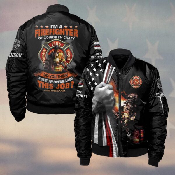 Custom Dept & Name I'm A Firefighter V2 #DQH0265 - Bomber Jacket