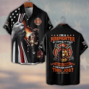 Custom Dept & Name I'm A Firefighter V2 #DQH0265 - Short Sleeve Button Shirt