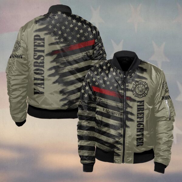 Custom Name Thin Red Line Flag Tatical Edition #DQH0266 - Bomber Jacket