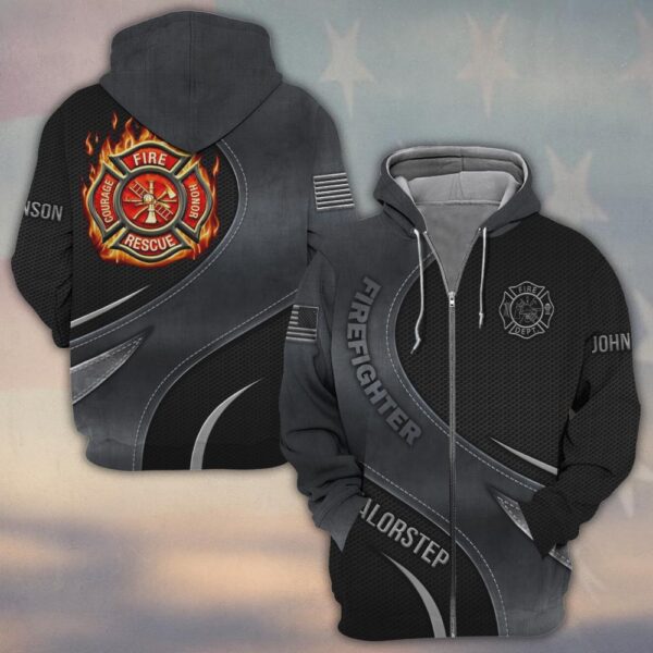 Custom Name Honor Courage Sacrifice Grey Edition #DQH0268 - Zip Hoodie