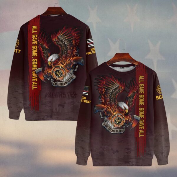 Custom Name & Number & Fire Dept All Gave Some American Made Firefighter Eagle #DQH0271 - Sweatshirt
