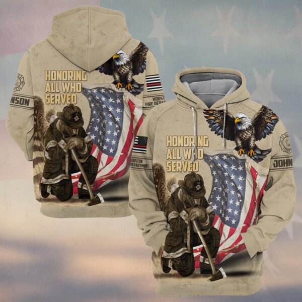 Custom Name & Fire Department Honoring  All Who Served #DQH0272 - Hoodie