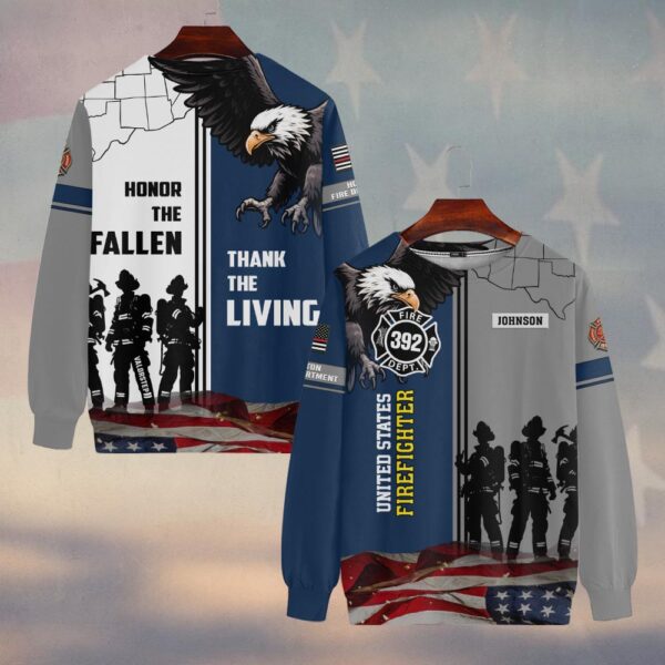 Custom Name & Numbers & Fire Dept Honor the Fallen – Thank the Living Firefighter #DQH0274 - Sweatshirt