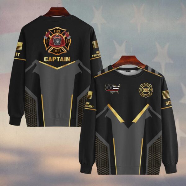 Custom Name & Numbers & Fire Dept & Role The Gold Shield Collection Firefighter #DQH0277 - Sweatshirt