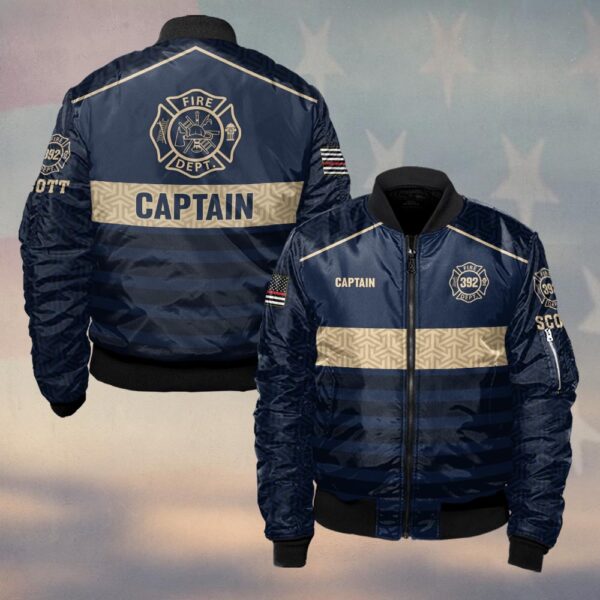 Custom Name & Numbers & Fire Dept The Gold Shield Collection Ver 2 Firefighter #DQH0280 - Bomber Jacket