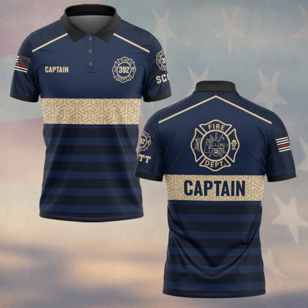 Custom Name & Numbers & Fire Dept The Gold Shield Collection Ver 2 Firefighter #DQH0280 - Polo