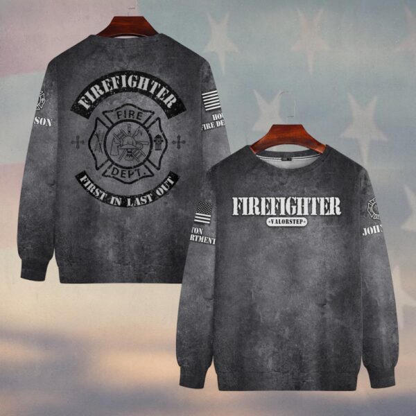 Custom Name & Fire Dept Grunge Maltese Cross #DQH0288 - Sweatshirt