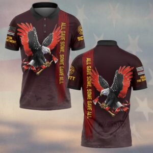 Custom Name & Number & Fire Department All Gave Some Eagle Tribute #DQH0293 - Polo