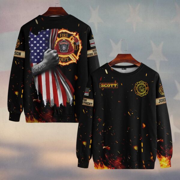 Custom Name & Fire Department Grip Of Courage #DQH0294 - Sweatshirt