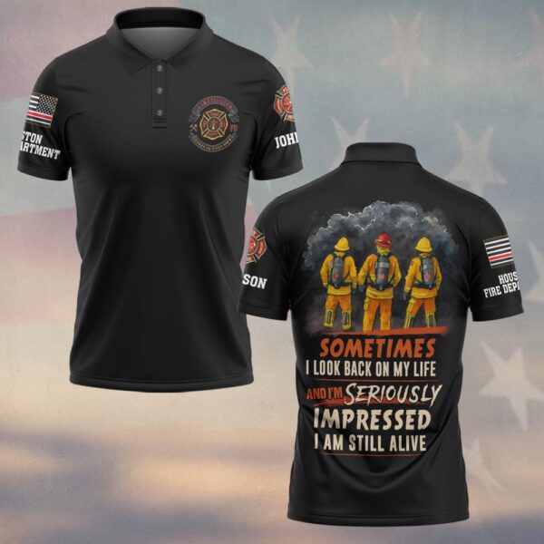 Custom Name & Fire Department Still Alive Funny Firefighter #DQH0295 - Polo