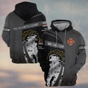 Custom Name & Fire Department The Oath Never Expires Firefighter #DQH0296 - Hoodie