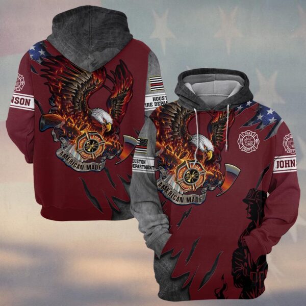 Custom Name & Fire Department Born American, Forged in Fire #DQH0297 - Hoodie