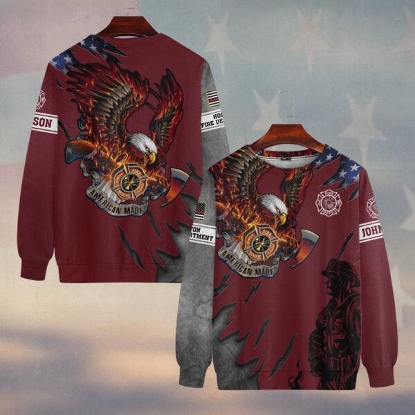 Custom Name & Fire Department Born American, Forged in Fire #DQH0297 - Sweatshirt