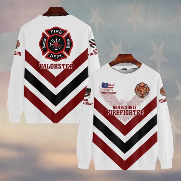 Custom Name & Fire Department Proudly Served Valorstep Firefighter #DQH0351 - Sweatshirt