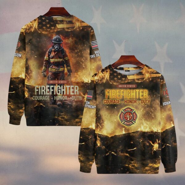 Custom Name & Fire Department Firefighter – Hell’s Not My Home #DQH0358 - Sweatshirt