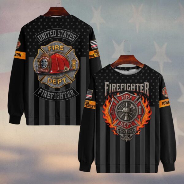 Custom Name & Fire Department Firefighter Legacy Flame #DQH0359 - Sweatshirt