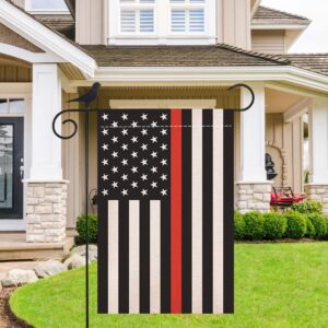 Firefighter Thin Red Line Patriotic Garden Flag #DQH0366