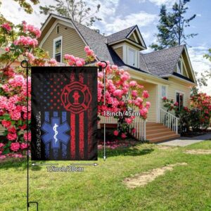 Firefighter + EMS Unity Garden Flag #DQH0367