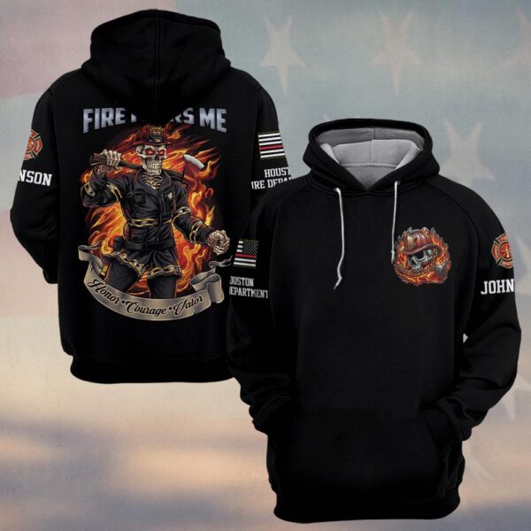 Custom Name & Fire Department Fire Fears Me #DQH0378 - Hoodie
