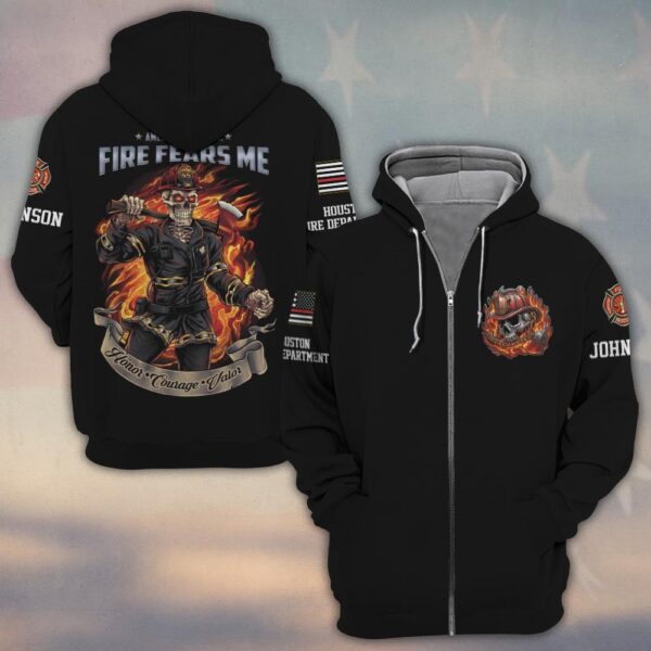 Custom Name & Fire Department Fire Fears Me #DQH0378 - Zip Hoodie