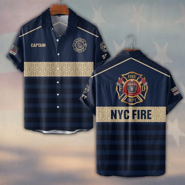 Custom Name & Rank & Number & Fire Department The Firehouse Legacy Jersey #DQH0384 - Short Sleeve Button Shirt