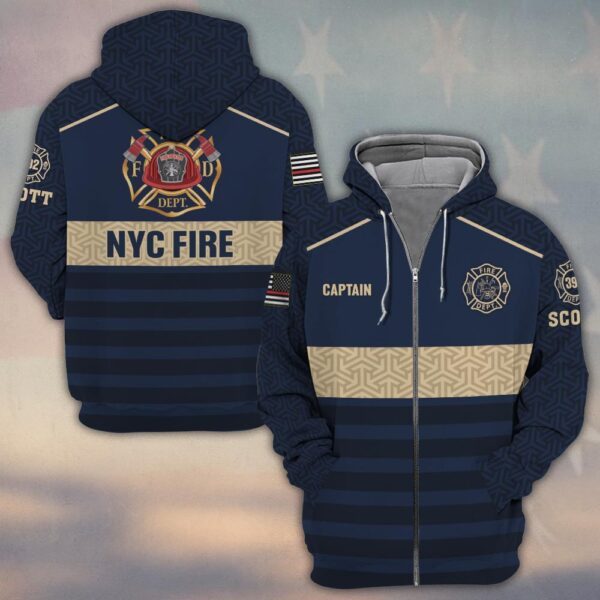 Custom Name & Rank & Number & Fire Department The Firehouse Legacy Jersey #DQH0384 - Zip Hoodie