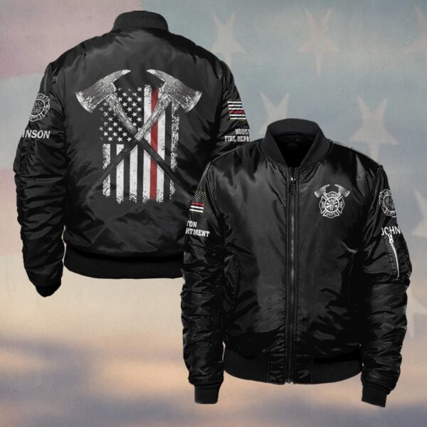 Custom Name & Fire Department Crossed Axes – Earned, Not Given #DQH0387 - Bomber Jacket