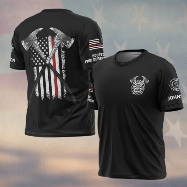 Custom Name & Fire Department Crossed Axes – Earned, Not Given #DQH0387 - T-shirt