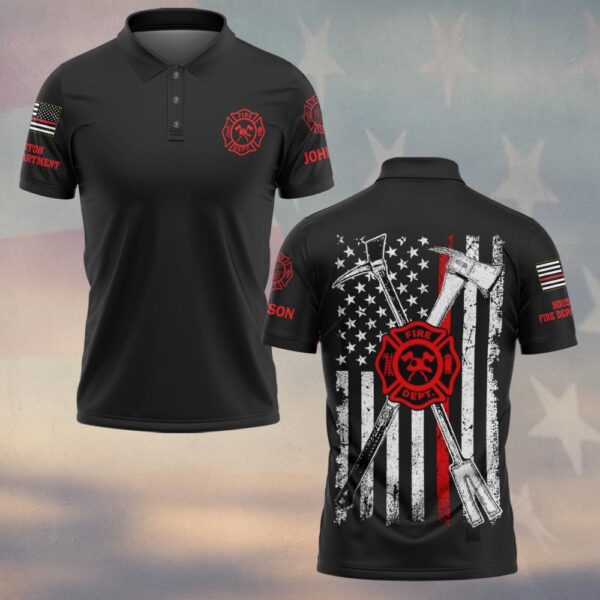 Custom Name & Fire Department Halligan And Axe #DQH0388 - Polo