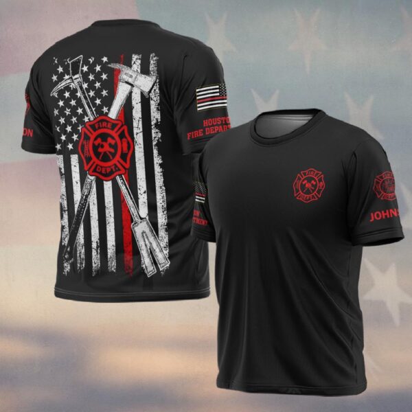 Custom Name & Fire Department Halligan And Axe #DQH0388 - T-shirt