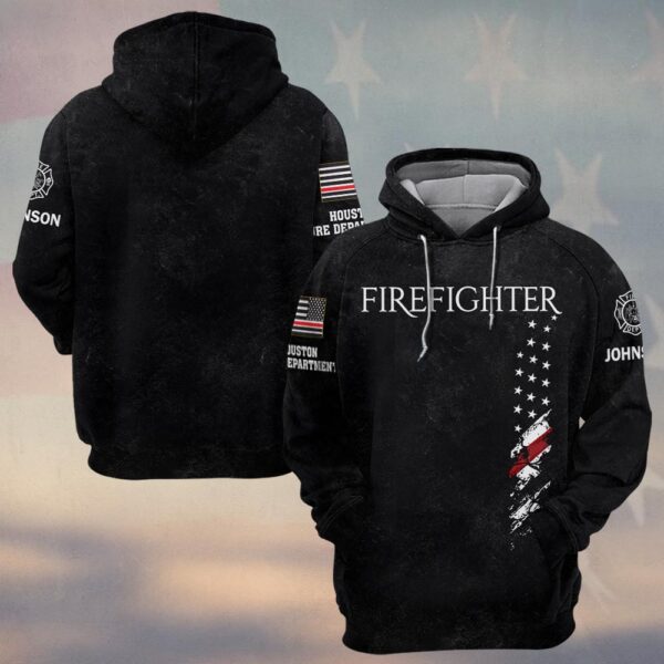 Custom Name & Fire Department Firefighter #DQH0391 - Hoodie
