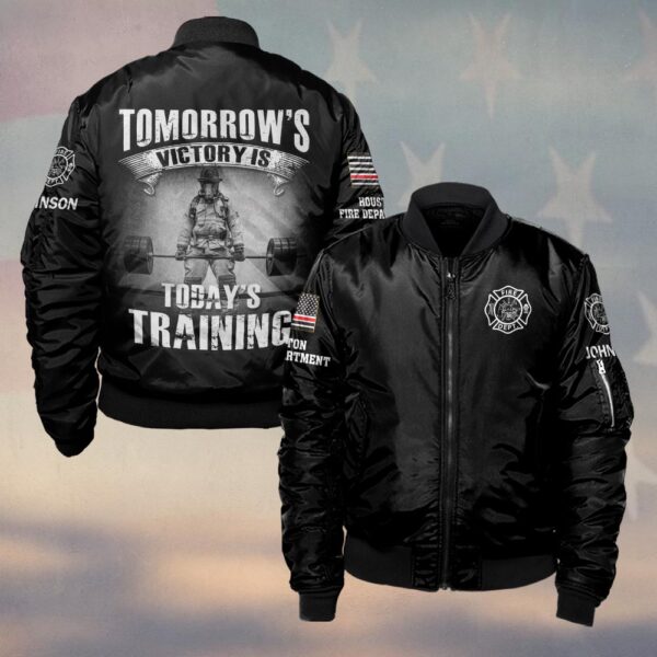 Custom Name & Fire Department Tomorrow Victory Is Today Training #DQH0392 - Bomber Jacket