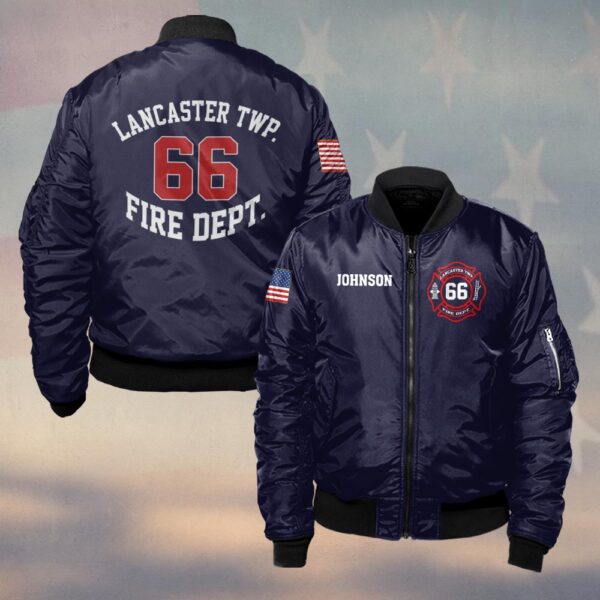 Custom Name, Number & Fire Dept Station Pride #DQH0396 - Bomber Jacket