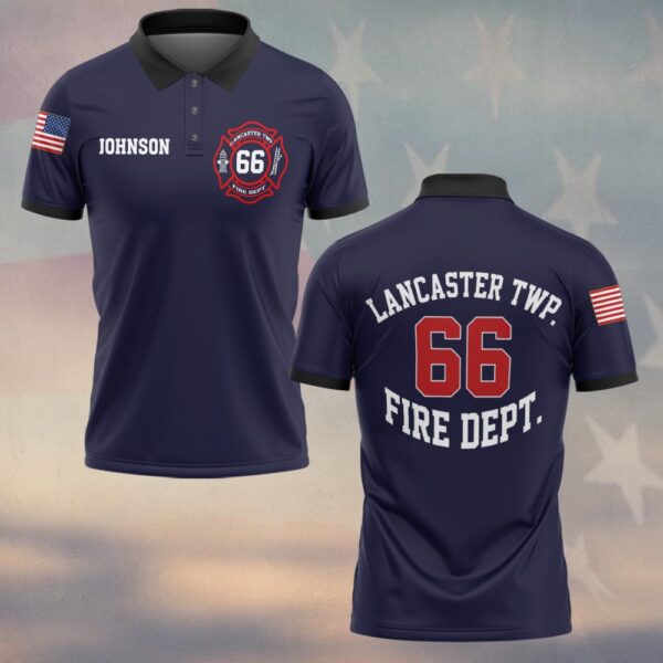 Custom Name, Number & Fire Dept Station Pride #DQH0396 - Polo