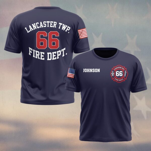 Custom Name, Number & Fire Dept Station Pride #DQH0396 - T-shirt